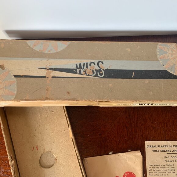 Vintage WISS Pinking Shears Scissors Model C Original Paperwork Box black silver - Picture 8 of 16